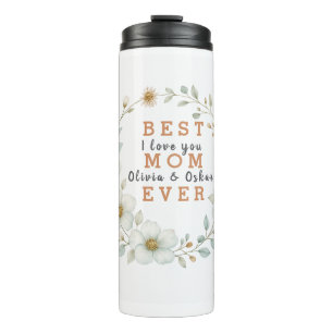 Beste moeder ooit Bloemen Moederdag cadeau - Thermosbeker