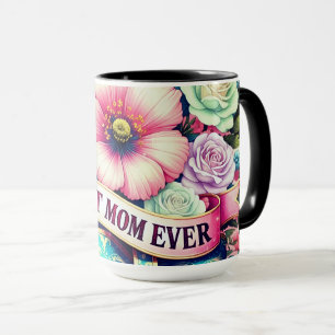 Beste Moeder Ooit Bloemenmok – Vintage Rozen Mok