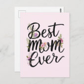 Beste moeder ooit bloemontwerp briefkaart (Voorkant / Achterkant)