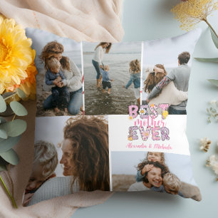 Beste Moeder Ooit Bloemrijke 5 Foto Collage Kussen