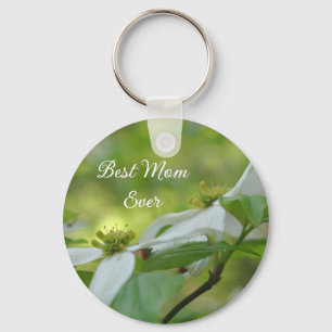 Beste moeder ooit bloesem van de dogwoodbloem sleutelhanger
