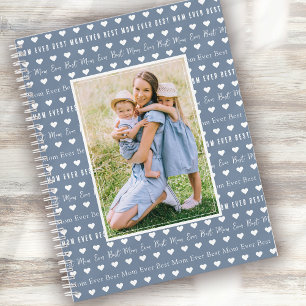 Beste moeder ooit Blue Hearts Foto Notitieboek