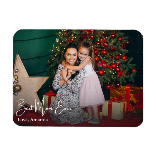 Beste moeder ooit eenvoudige aangepaste foto magneet (Horizontaal)