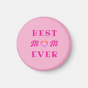 Beste moeder ooit eenvoudige roze hart Moederdag c Magneet