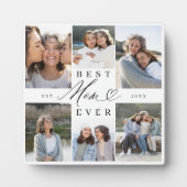Beste moeder ooit Elegant Script Hart Fotocollage Fotoplaat (Voorkant)