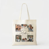Beste moeder ooit Elegant Script Photo Collage Tote Bag (Voorkant)