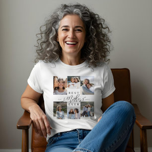 Beste moeder ooit Elegant Script Photo Collage Tri-Blend Shirt