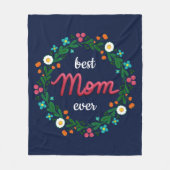 Beste moeder ooit Elegante Marine Kleurrijke Bloem Fleece Deken (Voorkant)
