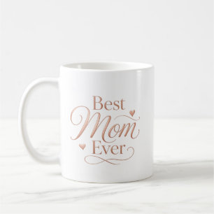 Beste Moeder Ooit Elegante Roze Gouden Typografie Koffiemok