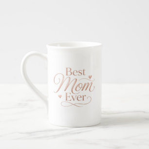 Beste Moeder Ooit Elegante Roze Gouden Typografie Porselein Kop