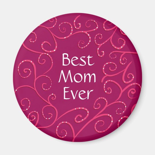 Beste moeder ooit elegante roze swirls modern magneet (Voorkant)