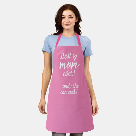 Beste moeder ooit en kan modern script koken schort (Gedragen)