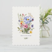 Beste moeder ooit Engels Garden Bouquet Moederdag Feestdagenkaart (Staand voorkant)