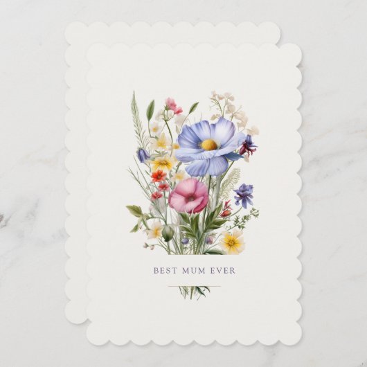 Beste moeder ooit Engels Garden Bouquet Moederdag Feestdagenkaart (Voorkant / Achterkant)