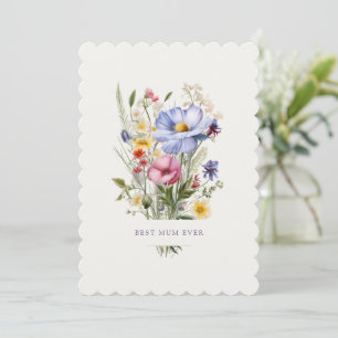 Beste moeder ooit Engels Garden Bouquet Moederdag Feestdagenkaart