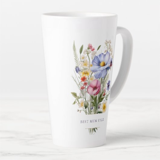 Beste moeder ooit Engels Garden Bouquet Moederdag Latte Mok (Rechterhoek)
