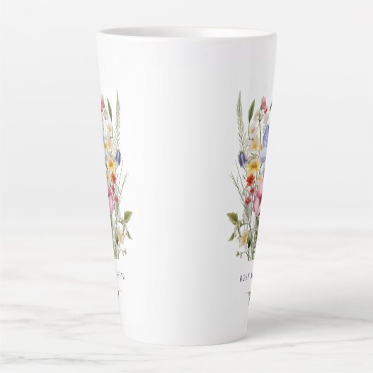 Beste moeder ooit Engels Tuin Boeket Moederdag Latte Mok (Voorkant)
