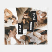 Beste moeder ooit familie collage fleece foto deke (Voorkant (Horizontaal))