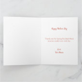 Beste moeder ooit Floral moederdag Kaart (Binnen)