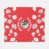 Beste moeder ooit foto bloemenmonogram schattig ro fleece deken (Voorkant (Horizontaal))