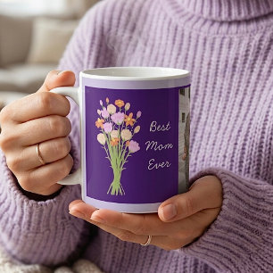 Beste moeder ooit foto & moderne bloemen Moederdag Koffiemok