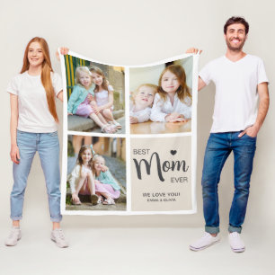 Beste Moeder Ooit Fotocollage Tan Fleece Deken