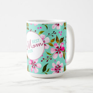 Beste Moeder Ooit Gepersonaliseerd Aqua en Roze Bl Koffiemok