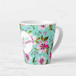 Beste moeder ooit gepersonaliseerd aqua en roze bl latte mok