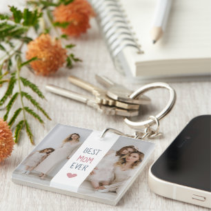 Beste moeder ooit - gepersonaliseerde foto Sleutel Sleutelhanger