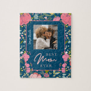 Beste moeder ooit gepersonaliseerde gezinsfoto en  legpuzzel