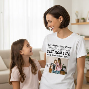 Beste moeder ooit gepersonaliseerde krantenfoto t-shirt