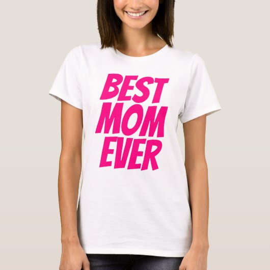 Beste moeder ooit gepersonaliseerde tekst hot roze t-shirt (Voorkant)