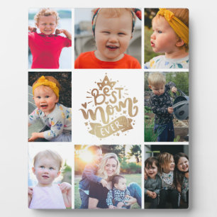 Beste Moeder Ooit Gouden Fotocollage Cadeau Plaque Fotoplaat