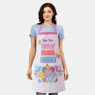 Beste Moeder Ooit Groovy Pastel Bloemen Moederdag Schort