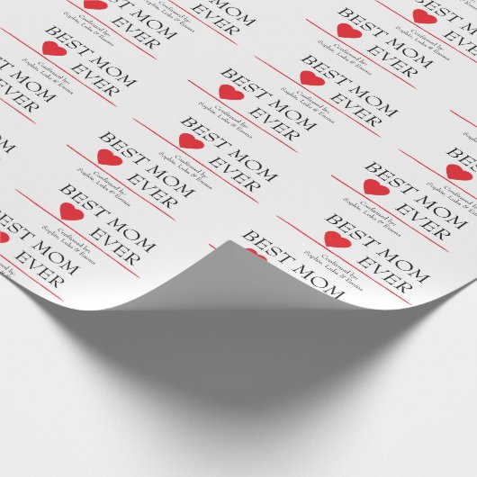 Beste moeder ooit hart | Aangepaste achternaam - Cadeaupapier (Hoek)