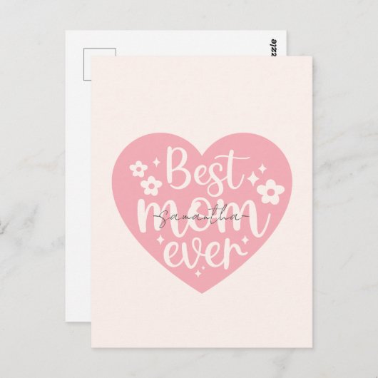 Beste moeder ooit - Hart Briefkaart (Voorkant / Achterkant)