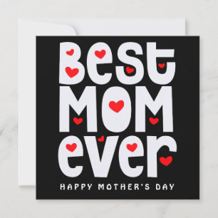 Beste moeder ooit hart Moederdag zwart rood wit Kaart