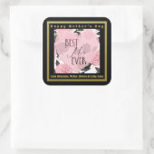 Beste Moeder ooit Harten en Rozen Vierkante Sticker (Tas)