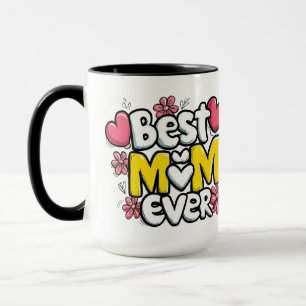 Beste moeder ooit - Kawaii Doodle Style met harten Mok