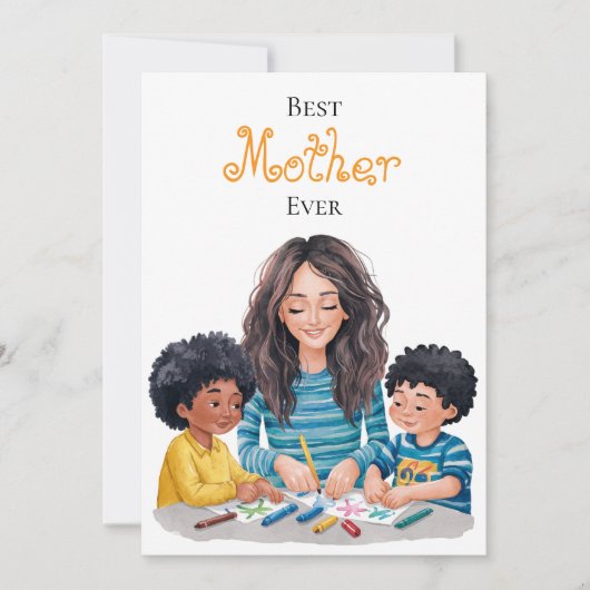 Beste moeder ooit kind en moeder schilderen ontwer kaart (Voorkant)