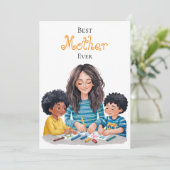 Beste moeder ooit kind en moeder schilderij ontwer kaart (Staand voorkant)