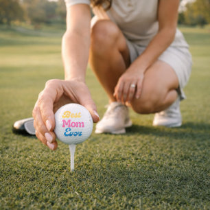 'Beste moeder ooit' Kleurrijke eenvoudige retro ty Golfballen