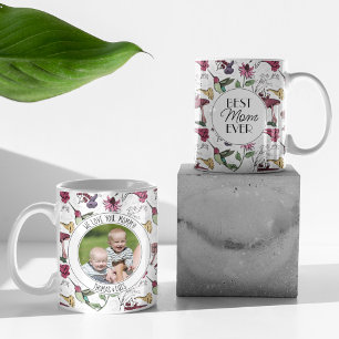 Beste moeder ooit kolibrie en hibiscus bloemen koffiemok
