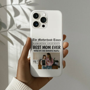Beste moeder ooit krant aangepaste naam en foto iPhone 16 pro hoesje