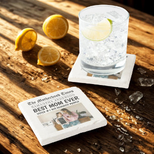 Beste moeder ooit krant aangepaste naam en foto stenen onderzetter