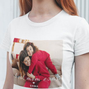 Beste moeder ooit l Aangepaste foto- en teksttypog T-shirt
