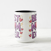 Beste moeder ooit met harten en vonken mok (Midden)