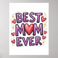 Beste moeder ooit met harten en vonken