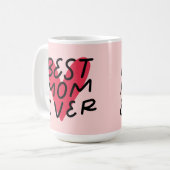 Beste moeder ooit Modern Heart Moederdag Koffiemok (Voorkant links)