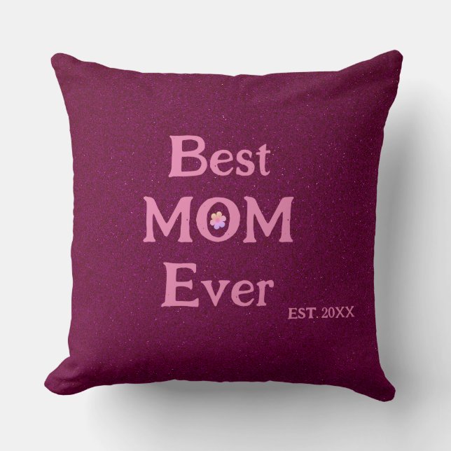 beste moeder ooit modern retro solide moederdag kussen (Voorkant)